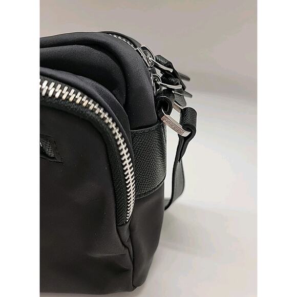 SAMSONITE Black Adjustable Zippered Crossbody with Silver Charms Pockets Travel - Picture 4 of 16